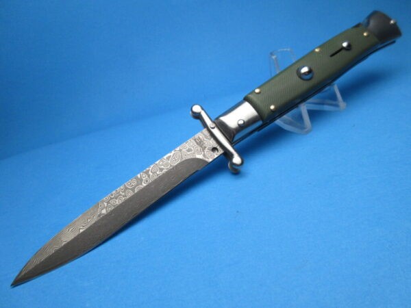 9'' AKC Green G-10 Damascus Bayonet Swinguard