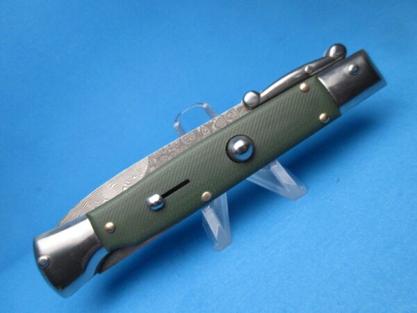 9'' AKC Green G-10 Damascus Bayonet Swinguard