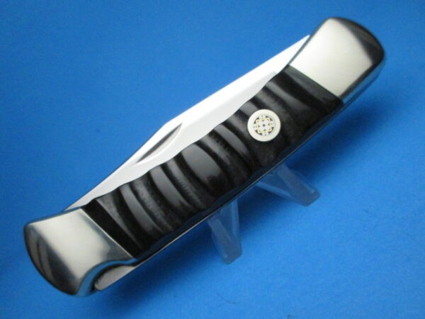 Custom Buck 110 Buffalo Jigged Bone Automatic Conversion Switchblade Knife