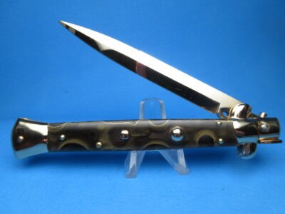 Frank Beltrame 11" Gold Micarta Bayonet Switchblade