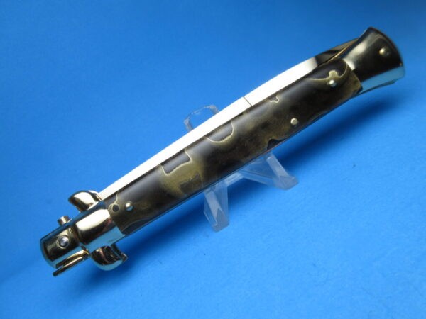 Frank Beltrame 11" Gold Micarta Bayonet Switchblade - Image 4