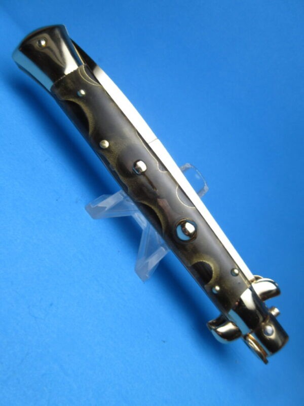 Frank Beltrame 11" Gold Micarta Bayonet Switchblade - Image 5