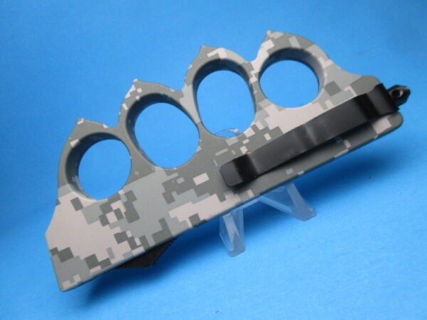 1918 OTF Digital Gray Camo Knuckle Knife Switchblade - Image 2