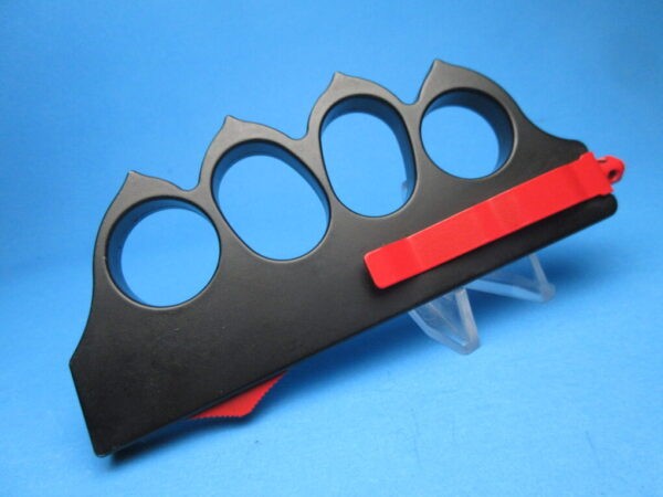 1918 OTF Black & Red Knuckle Knife Switchblade - Image 2