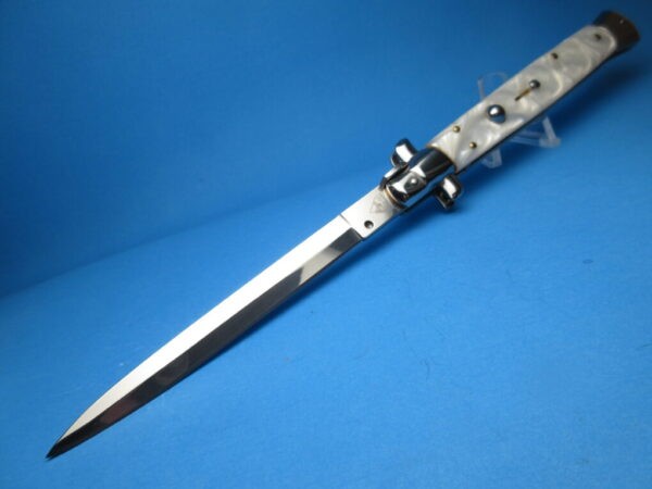 13" White Pearlex Dagger Italian Stiletto Clone - Image 2