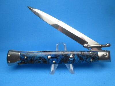 11'' Frank Beltrame Blue Briarwood Stiletto Switchblade