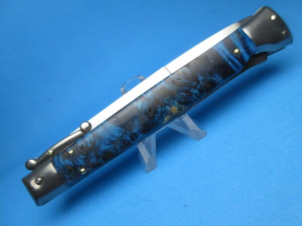 11'' Frank Beltrame Blue Briarwood Stiletto Switchblade