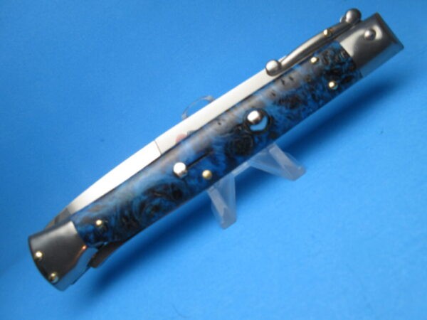 11'' Frank Beltrame Blue Briarwood Stiletto Switchblade