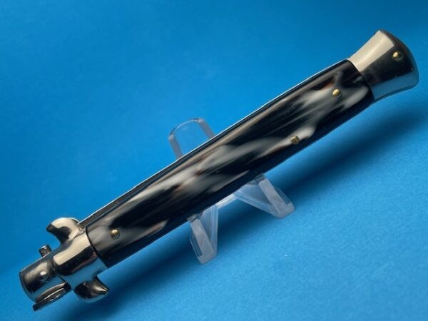 Italian Stiletto 11" Imit. Buffalo Horn Flat Grind Switchblade