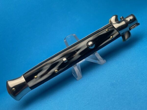 Italian Stiletto 11" Imit. Buffalo Horn Flat Grind Switchblade