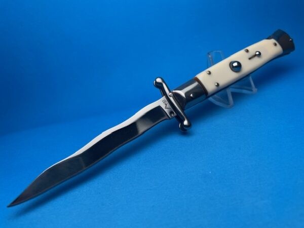 9" Imit. Ivory Italian Stiletto Kriss Clone Switchblade Knife