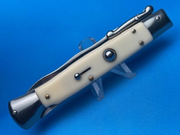 9" Imit. Ivory Italian Stiletto Kriss Clone Swinguard Switchblade - Image 4