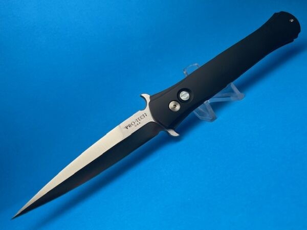 Pro-Tech Large Don 1921 Black Handle Pearl Button Plain Edge