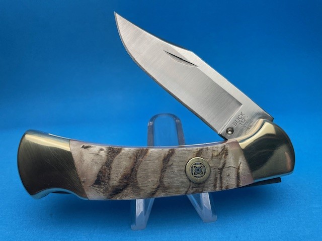Custom Buck 112 Brass Rams Horn Automatic Conversion Knife
