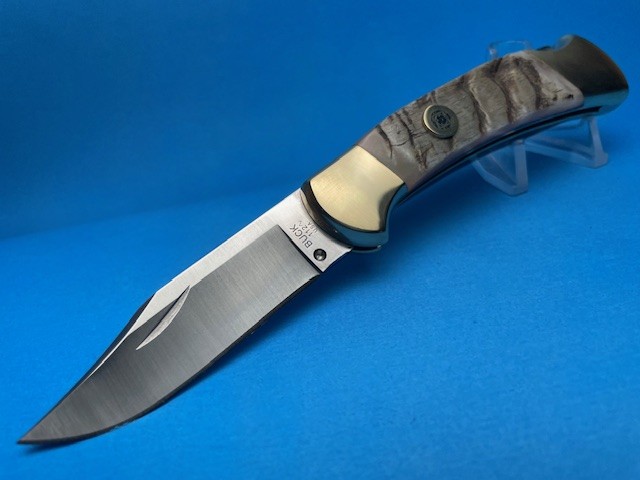Custom Buck 112 Brass Rams Horn Automatic Conversion Knife - Image 2