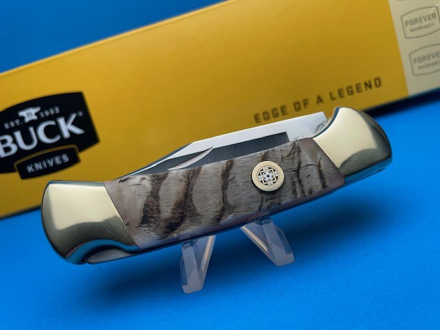 Custom Buck 112 Brass Rams Horn Automatic Conversion Knife - Image 4