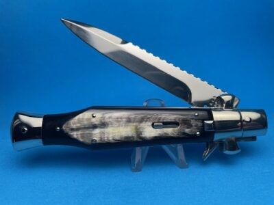 AGA Black Widow Brazilian Horn Double Filework Switchblade #1