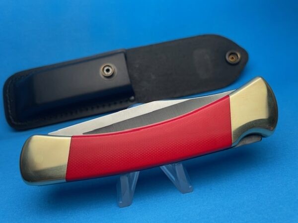 Custom Buck Red G-10 110 Automatic Conversion Switchblade Knife