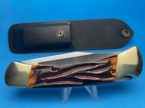 Custom Buck 110 Jigged Bone Automatic Conversion Switchblade Knife - Image 4