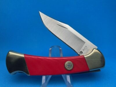 Custom Buck Red G-10 112 Automatic Conversion Switchblade Knife