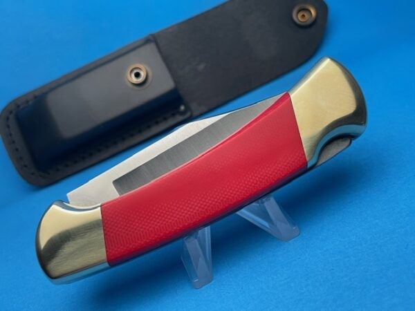 Custom Buck Red G-10 112 Automatic Conversion Switchblade Knife