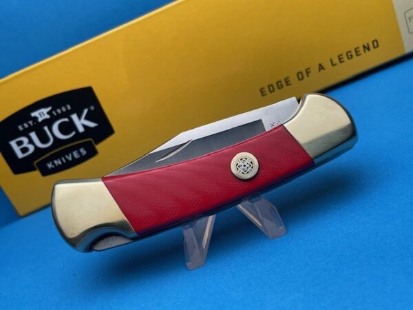 Custom Buck Red G-10 112 Automatic Conversion Switchblade Knife