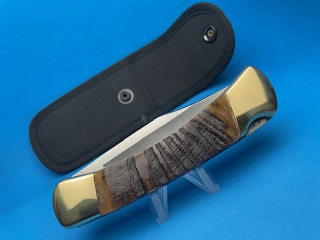 Custom Buck 110 Rams Horn Automatic Conversion Switchblade Knife - Image 4