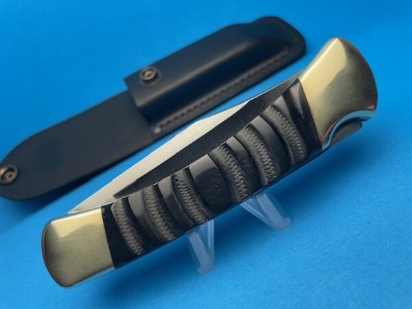 Custom Buck 110 Buffalo Jigged Bone Automatic Conversion Switchblade - Image 4