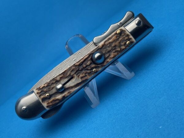7" AKC Medici Stag Horn Damascus Swinguard - Image 7