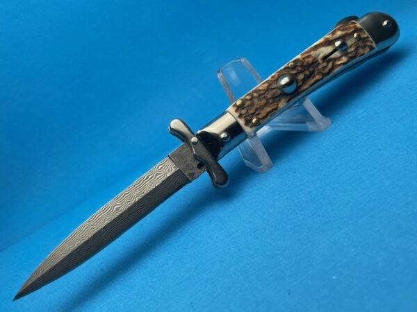 7" AKC Medici Stag Horn Damascus Swinguard - Image 6