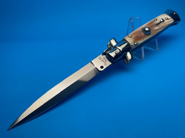 Frank Beltrame 9" French Point Horn Dagger Picklock Switchblade