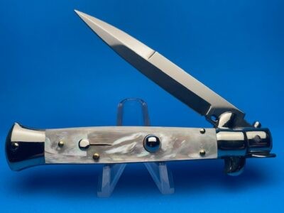 Frank Beltrame 9" Mother Of Pearl Bayonet Picklock Switchblade