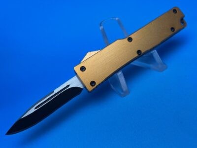 5'' Gold OTF Drop Point Switchblade