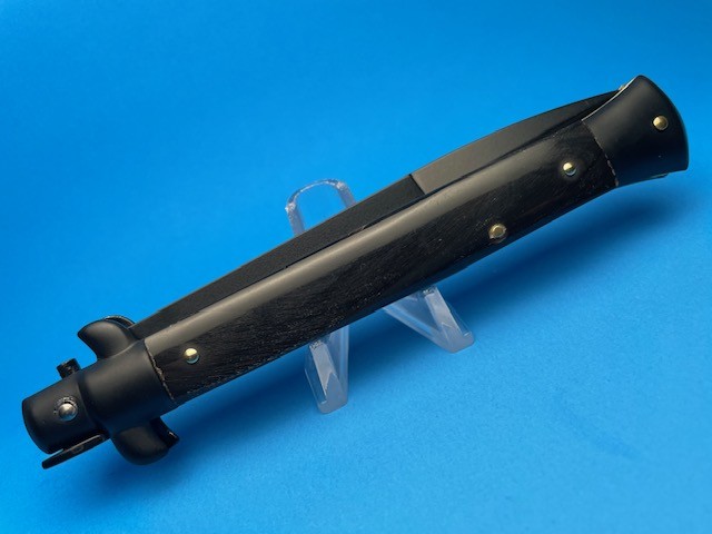 Frank Beltrame 11" Black Beauty Buffalo Tactical Red Dot Bayonet Switchblade - Image 4