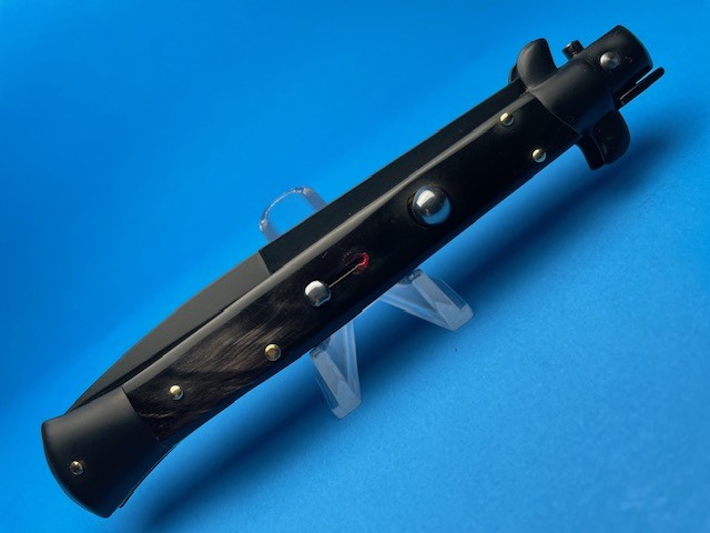 Frank Beltrame 11" Black Beauty Buffalo Tactical Red Dot Bayonet Switchblade - Image 5