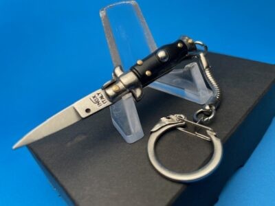 Italian Picklock Black Acrylic Keychain 2.75" Bayonet Switchblade