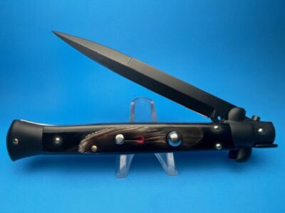 Frank Beltrame 11" Black Beauty 4MM Buffalo Tactical Red Dot Bayonet Switchblade