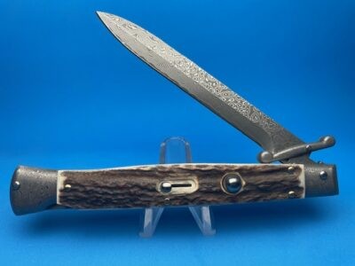 11'' AKC Stag Horn Damascus Bayonet Swinguard