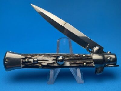Frank Beltrame 8'' Stag Horn Bayonet Switchblade