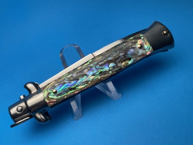 Frank Beltrame 8'' Abalone Bayonet Switchblade - Image 3