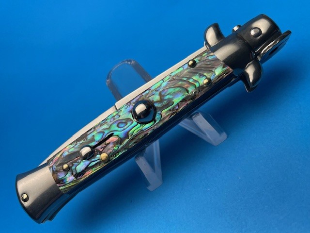 Frank Beltrame 8'' Abalone Bayonet Switchblade - Image 4